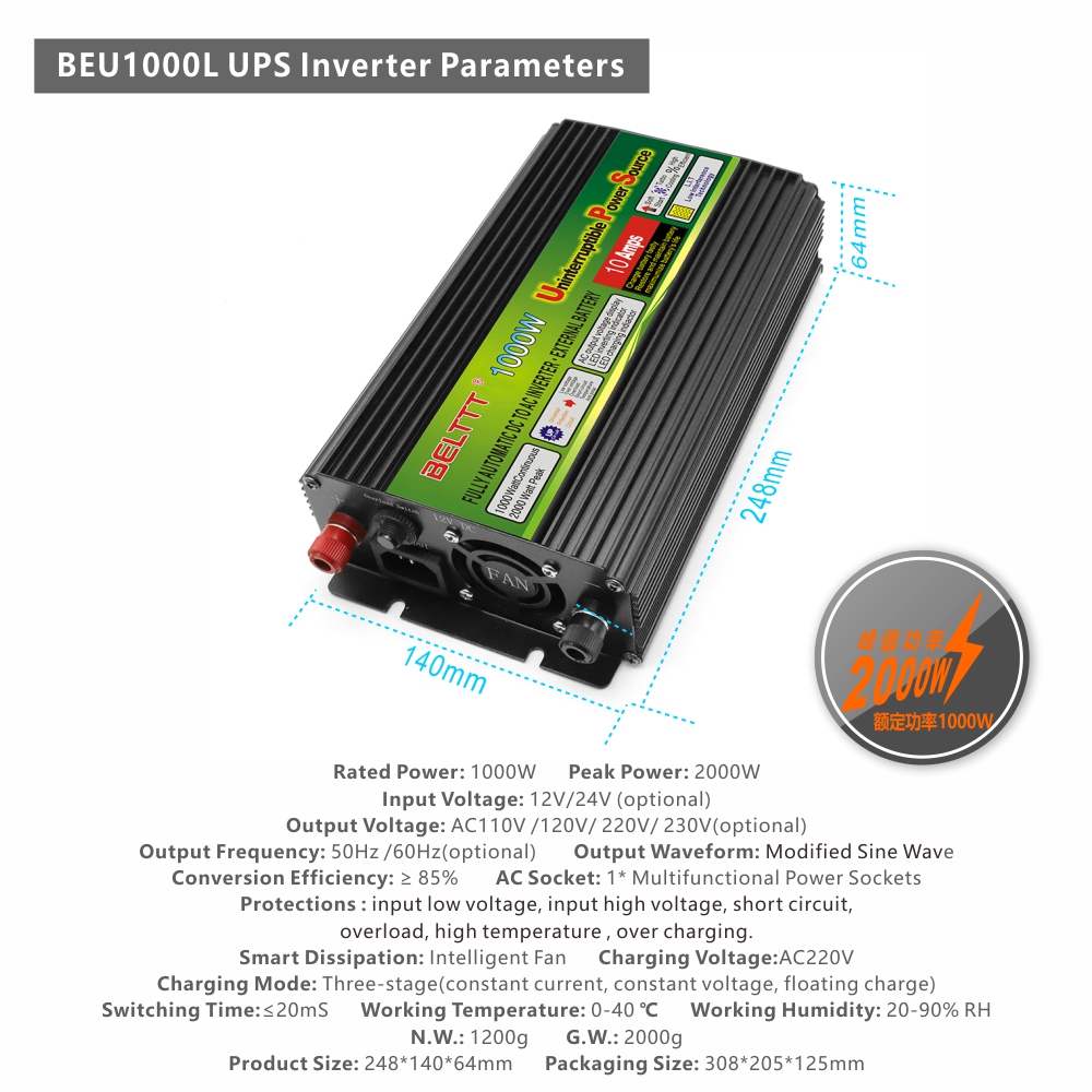 BELTTT 1000W ups inverter